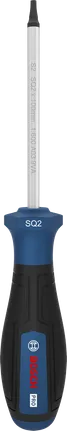 Obeng Bosch PRO SQ2 x 100 mm dengan pegangan ergonomis.